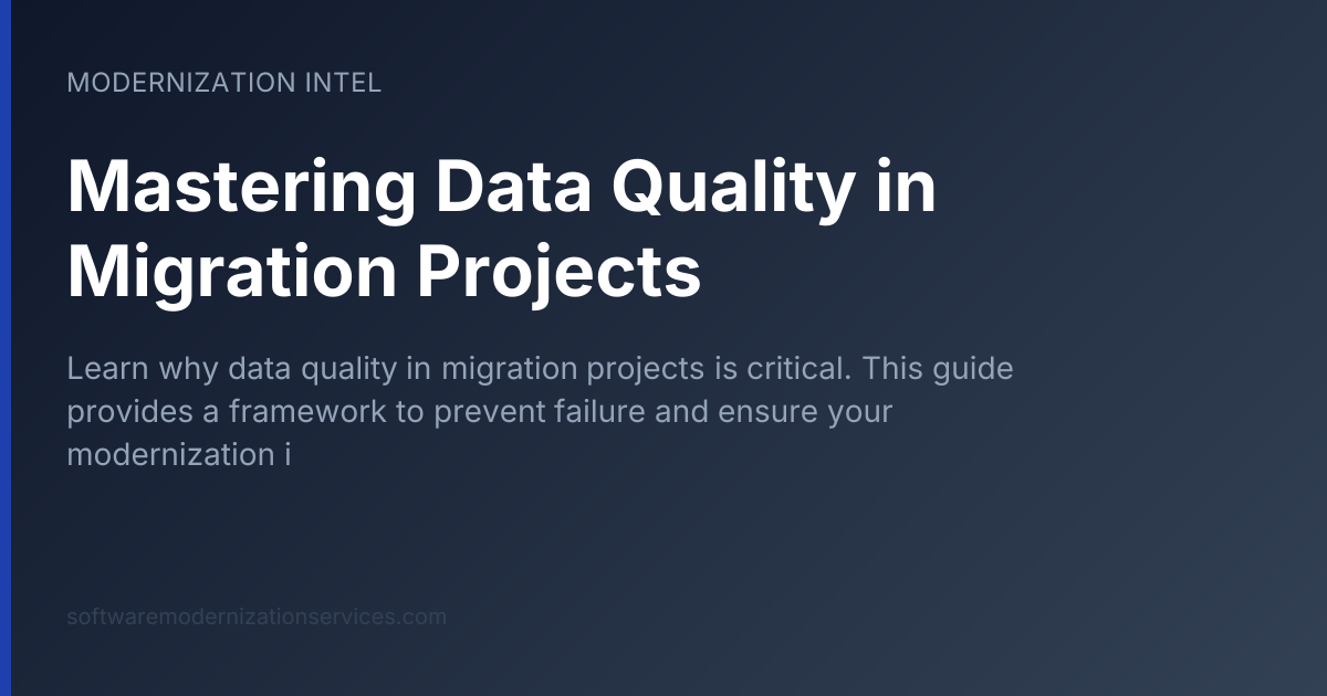 Mastering Data Quality in Migration Projects