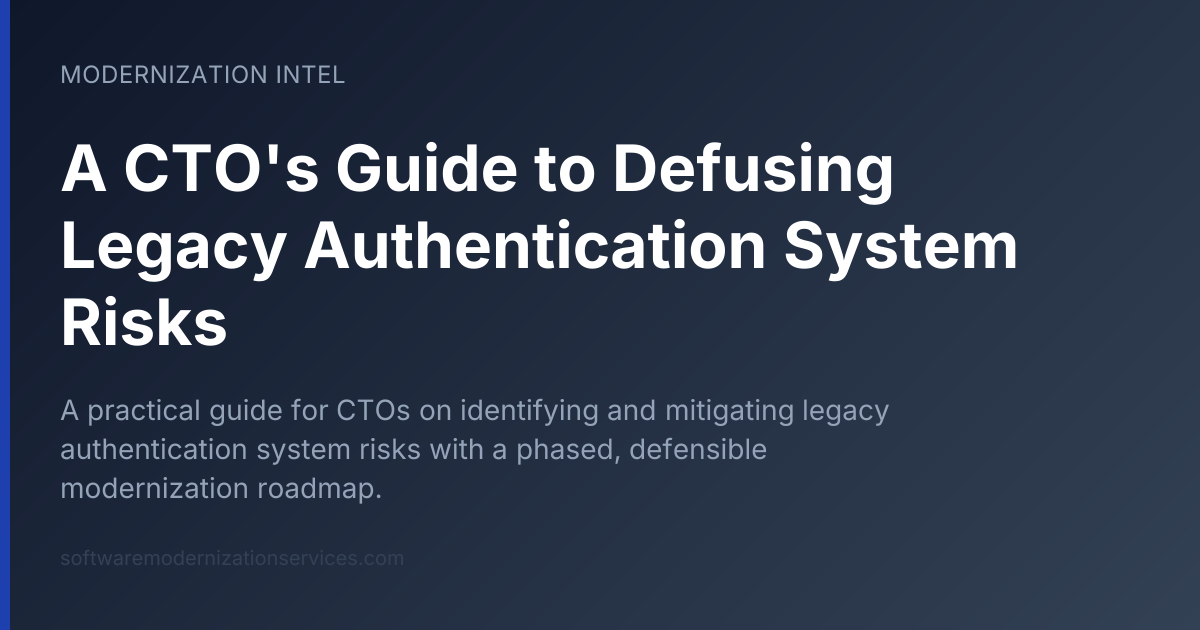 A CTO's Guide to Defusing Legacy Authentication System Risks