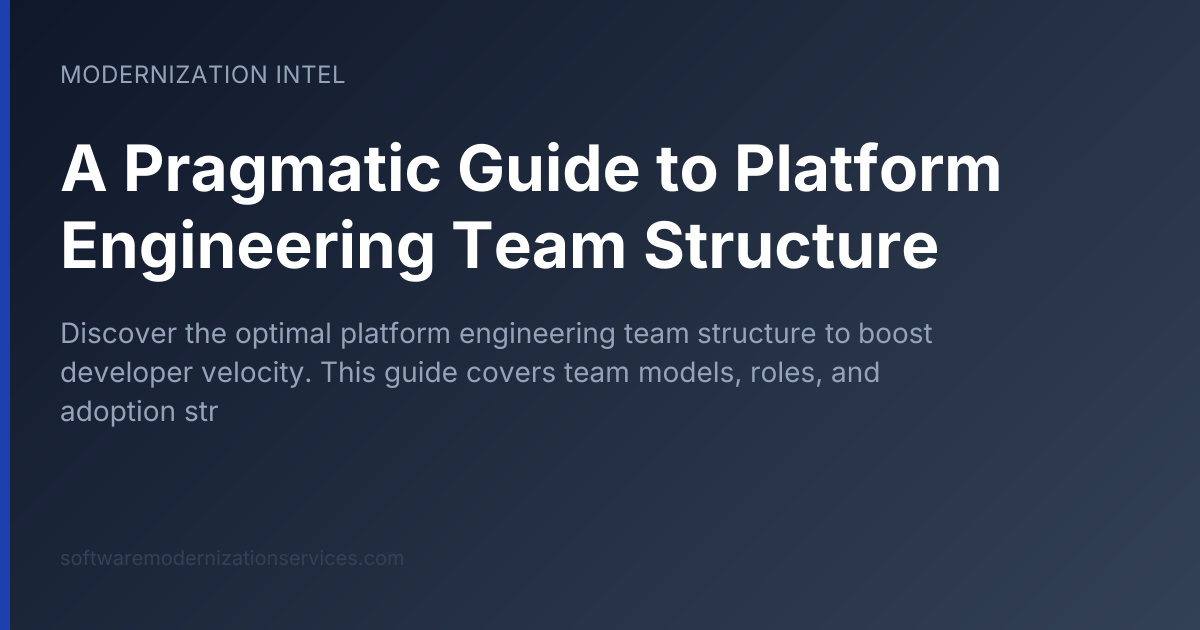 A Pragmatic Guide to Platform Engineering Team Structure