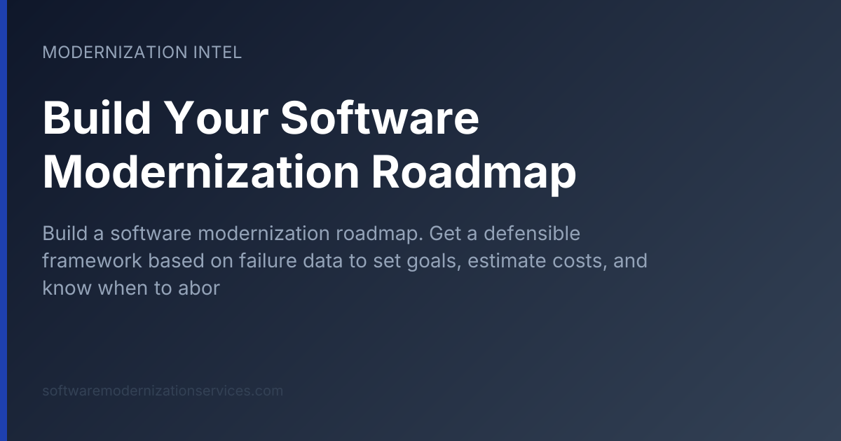 Build Your Software Modernization Roadmap